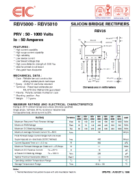 Datasheet RBV5001 manufacturer EIC