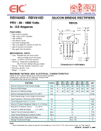 Datasheet RBV804D manufacturer EIC