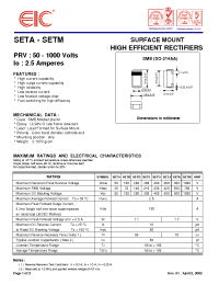 Datasheet SETA manufacturer EIC