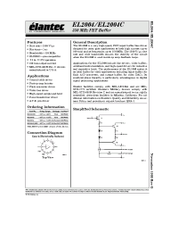 Datasheet EL2004MIL manufacturer Elantec