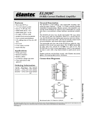 Datasheet EL2020 manufacturer Elantec