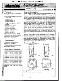 Datasheet EL2040J manufacturer Elantec