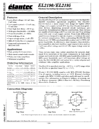 Datasheet EL2195 manufacturer Elantec