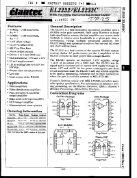 Datasheet EL2232 manufacturer Elantec