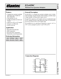 Datasheet EL4450CN производства Elantec