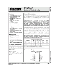 Datasheet EL4584C manufacturer Elantec