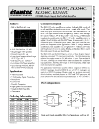 Datasheet EL5144C manufacturer Elantec