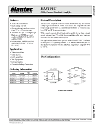 Datasheet EL5191CS-T13 manufacturer Elantec