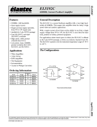 Datasheet EL5192CS-T13 manufacturer Elantec