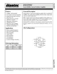 Datasheet EL5293CS-T7 manufacturer Elantec