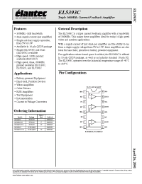 Datasheet EL5393CS-T7 manufacturer Elantec