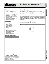 Datasheet EL6200CW manufacturer Elantec