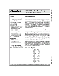 Datasheet EL6249CU manufacturer Elantec
