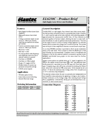 Datasheet EL6250C manufacturer Elantec