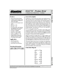 Datasheet EL6275CU производства Elantec