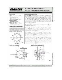 Datasheet ELH0041 manufacturer Elantec