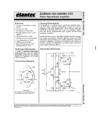 Datasheet ELH0101A manufacturer Elantec