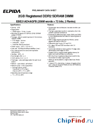 Datasheet EBE21AD4AGFB-6E-E manufacturer Elpida