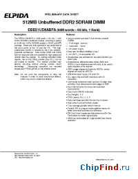 Datasheet EBE51UD8ABFA-4A manufacturer Elpida