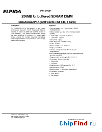 Datasheet EBS25UC8APFA manufacturer Elpida