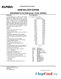 Datasheet EDD2508AKTA-5C-E manufacturer Elpida