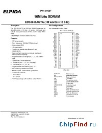 Datasheet EDS1616AGTA manufacturer Elpida