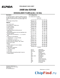 Datasheet EDS2532JEBH-75-E manufacturer Elpida