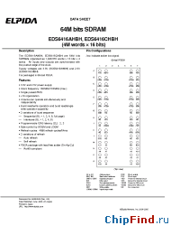 Datasheet EDS6416CHBH-75-E manufacturer Elpida