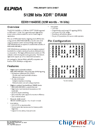 Datasheet EDX5116ABSE-3C-E manufacturer Elpida