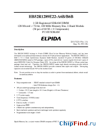 Datasheet HB52R1289E22 manufacturer Elpida