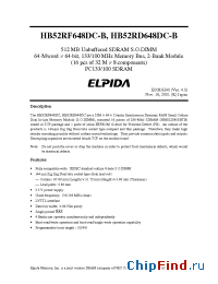 Datasheet HB52RD648DC-B manufacturer Elpida