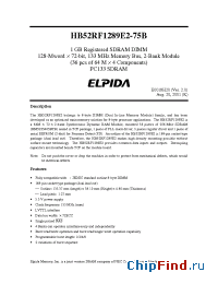 Datasheet HB52RF1289E2 manufacturer Elpida