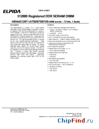 Datasheet HB54A5129F1-10B manufacturer Elpida