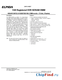 Datasheet HB54R1G9F2U-10B manufacturer Elpida