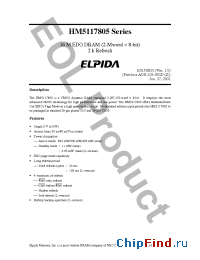 Datasheet HM5117805J-5 manufacturer Elpida