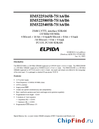 Datasheet HM5225165BLTT-B6 manufacturer Elpida