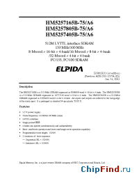 Datasheet HM5257165B-75 manufacturer Elpida