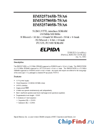 Datasheet HM5257165B-A6 manufacturer Elpida