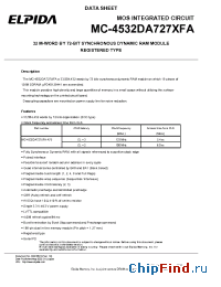 Datasheet MC-4532DA727XFA-A75 manufacturer Elpida