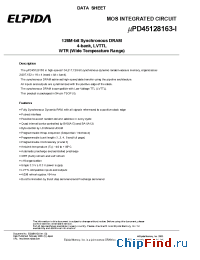 Datasheet UPD45128163G5-A10I-9JF manufacturer Elpida