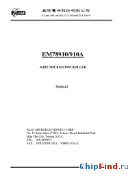 Datasheet EM78910A manufacturer EMC