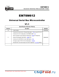 Datasheet EM78M612 manufacturer EMC
