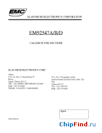 Datasheet EM92547B manufacturer EMC