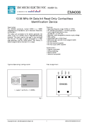 Datasheet EM4006 manufacturer EM Microelectronic