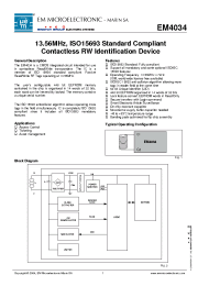 Datasheet EM4034 manufacturer EM Microelectronic