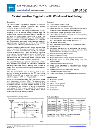 Datasheet EM6152 manufacturer EM Microelectronic