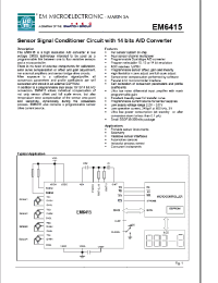 Datasheet EM6415V2SS36B manufacturer EM Microelectronic