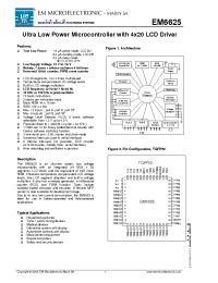 Datasheet EM6625TQ52D manufacturer EM Microelectronic