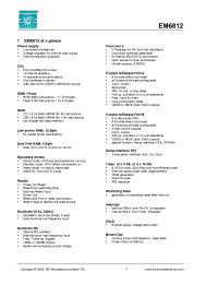 Datasheet EM6812F8WS11 manufacturer EM Microelectronic
