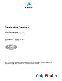Datasheet B45196T1157K409 manufacturer EPCOS